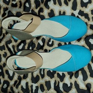 Blue wedge espadrille